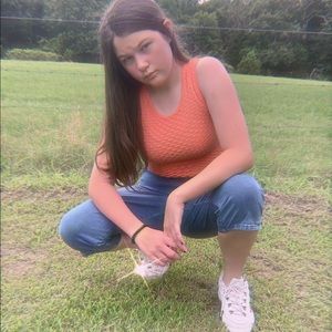 NOT FOR SALE Orange/Coral Vintage Knit Crop-Top